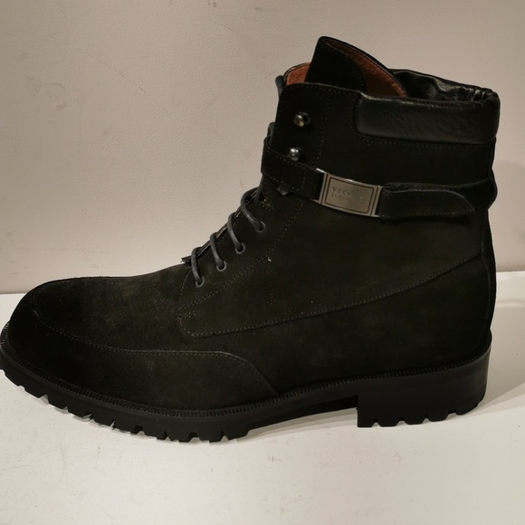 NEW VERSACE CLASSIC V2 men's waterproof Black Leather Suède boot - Picture 2 of 11